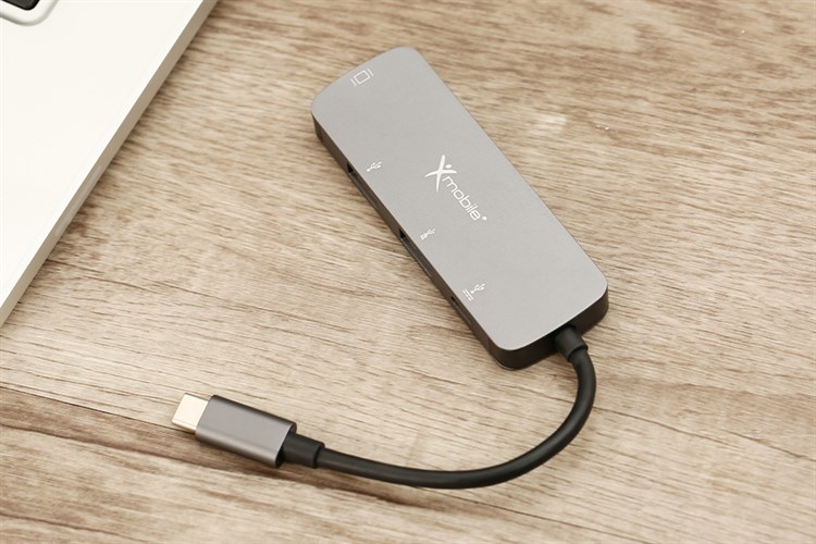 Adapter chuyển đổi Type C 4 in 1 Xmobile DS122F Màu Xám