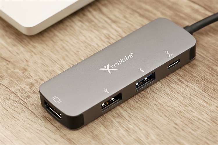 Adapter chuyển đổi Type C 4 in 1 Xmobile DS122F Màu Xám