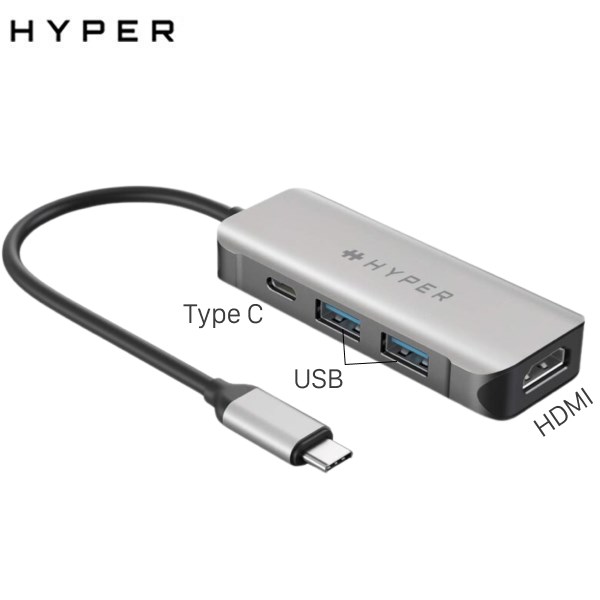 Adapter Chuyển Đổi Usb Type C 4 In 1 Hyperdrive Hd41