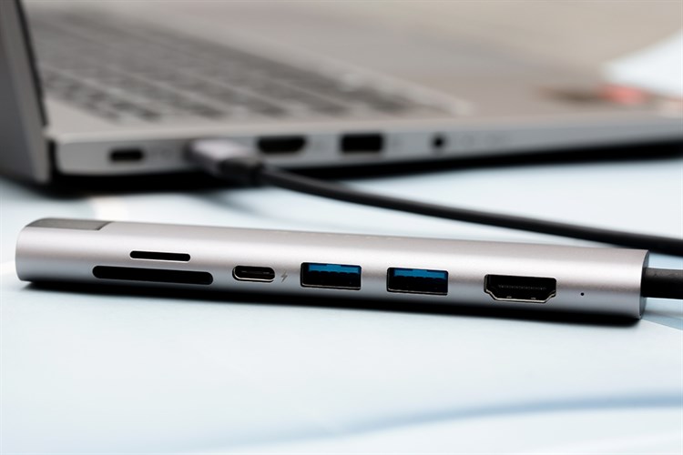 Adapter chuyển đổi USB Type C 7 in 1 HyperDrive HD22H Màu Xám