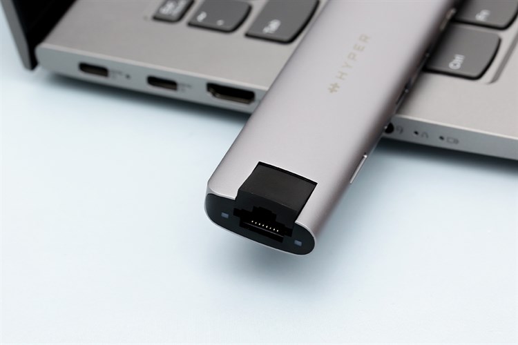 Adapter chuyển đổi USB Type C 7 in 1 HyperDrive HD22H Màu Xám