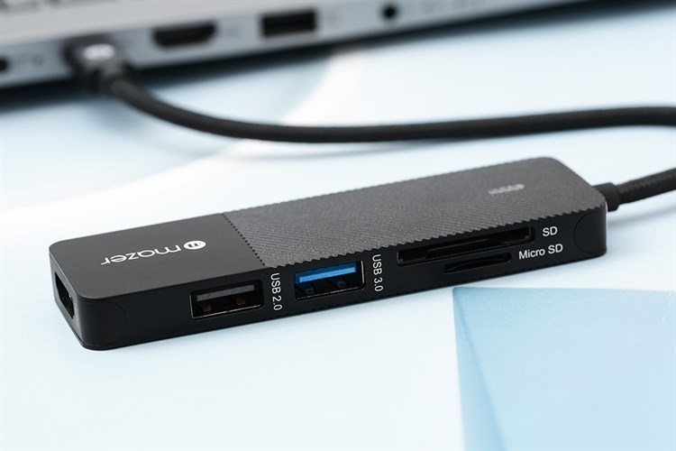 Adapter chuyển đổi USB C 5 in 1 Mazer UC2MULTI7001C Màu Đen