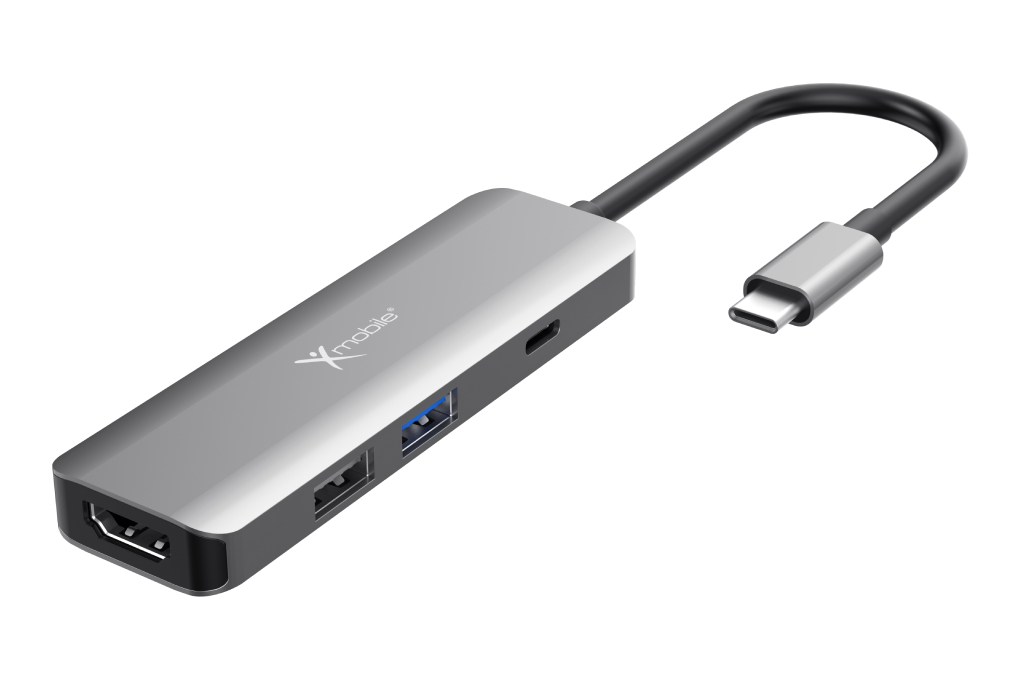 Adapter chuyển đổi Type C 4 in 1 Xmobile DS606H Màu Xám