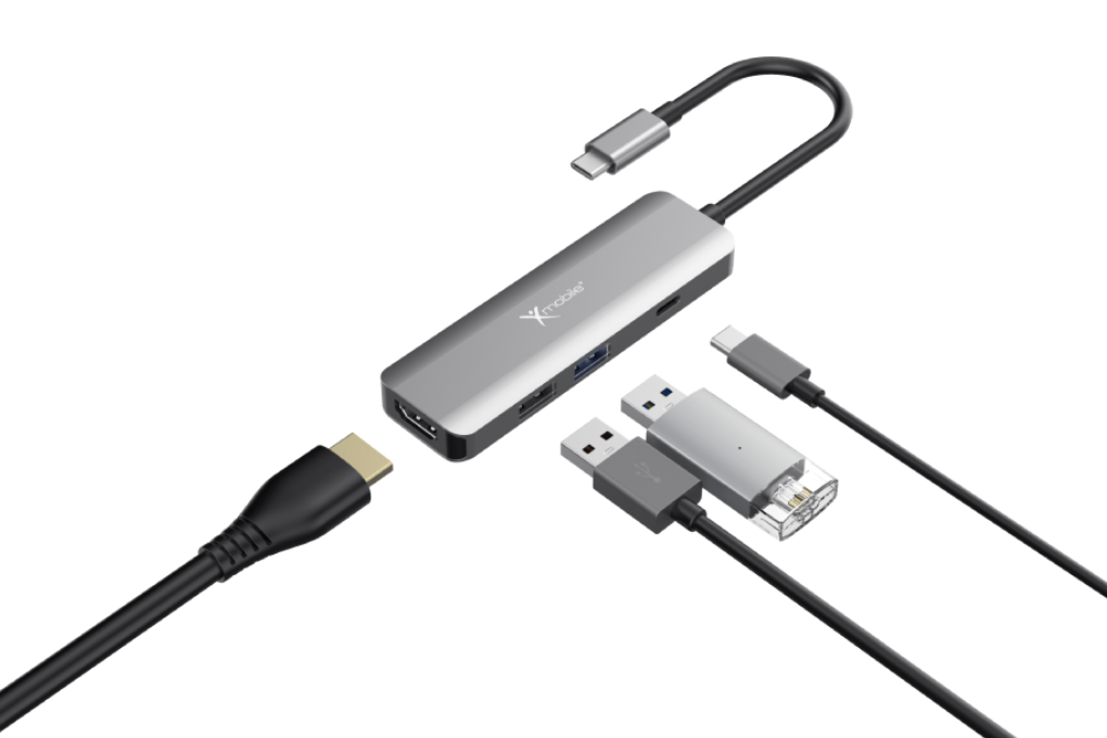 Adapter chuyển đổi Type C 4 in 1 Xmobile DS606H Màu Xám