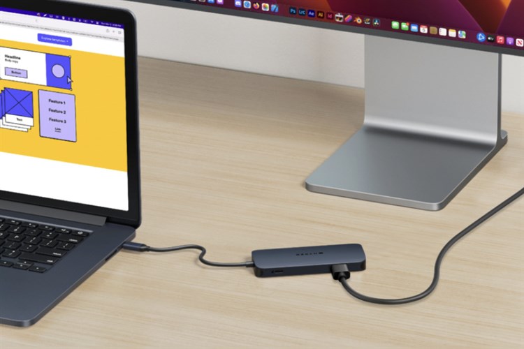 Adapter chuyển đổi Type C 8 in 1 HyperDrive Next HD4004