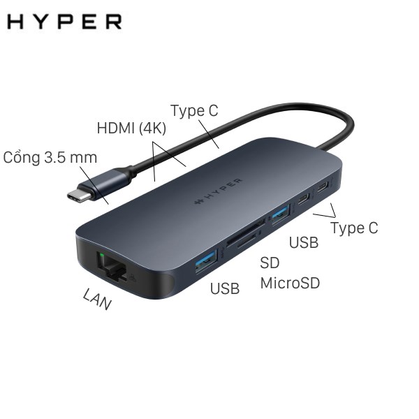 Adapter Chuyển Đổi Type C 11 In 1 Hyperdrive Next Hd4006