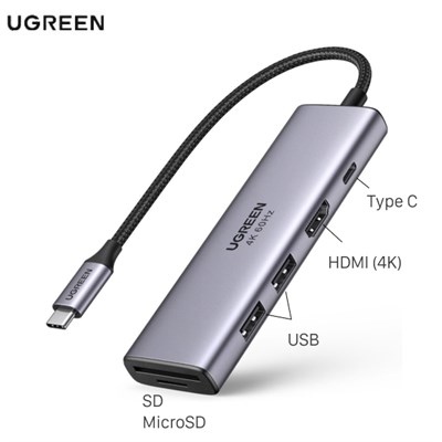 Adapter chuyển đổi USB C 6 in 1 Ugreen 60384