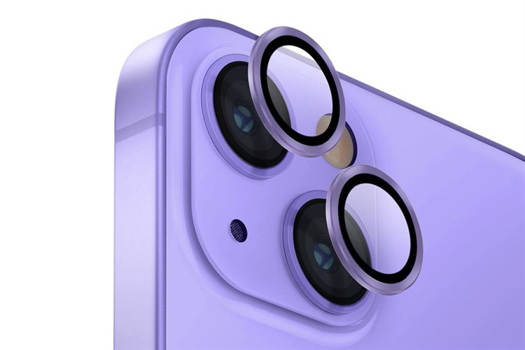 Miếng dán camera iPhone 14 /14 Plus UniQ Màu Tím