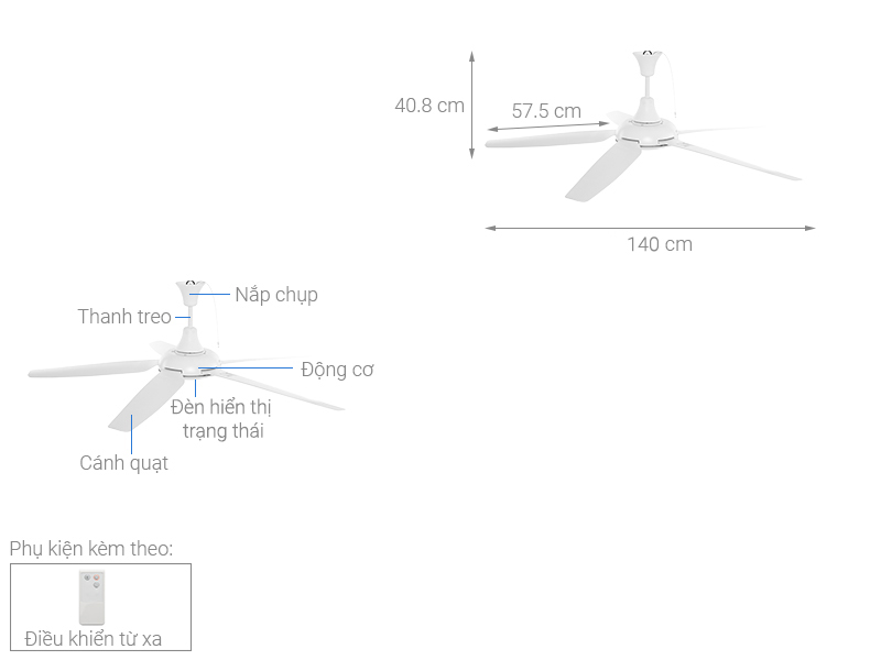 Quạt trần Kangaroo 5 cánh KGSF056051 56W