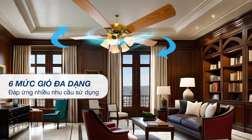 Quạt trần Mr.Vu 5 cánh Lotus 100W