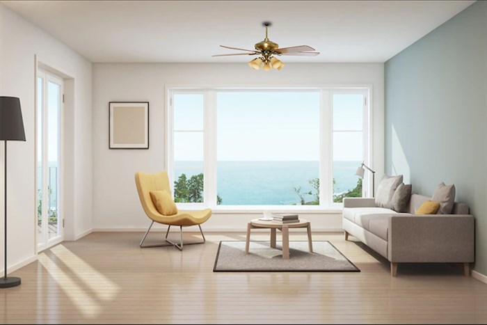 Quạt trần Mr.Vu 5 cánh Lotus 100W Màu Nâu