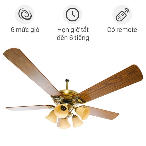 Quạt trần Mr.Vu 5 cánh Lotus 100W