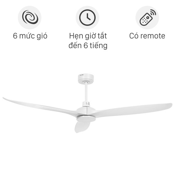 Quạt trần Benny 3 cánh BDC60RM 33W Trắng
