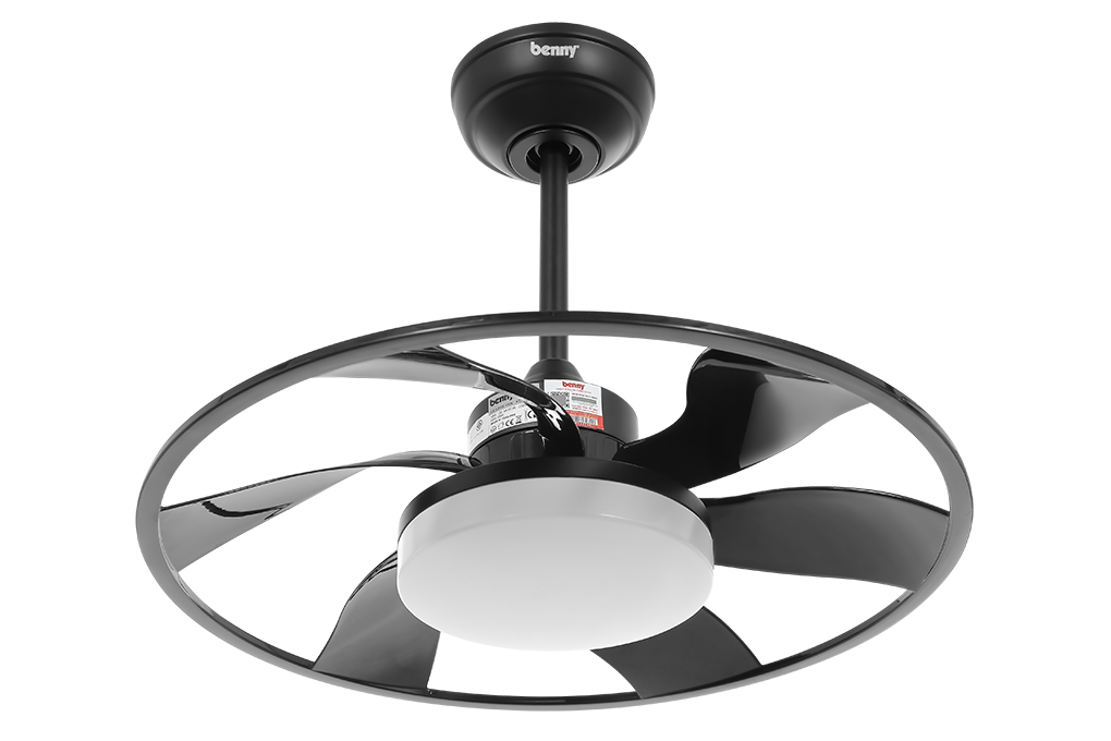 Quạt trần Benny 6 cánh XUFO22T 18W Đen Màu Đen