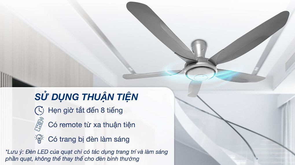 Quạt trần KDK 5 cánh V60WK(GY) 76W