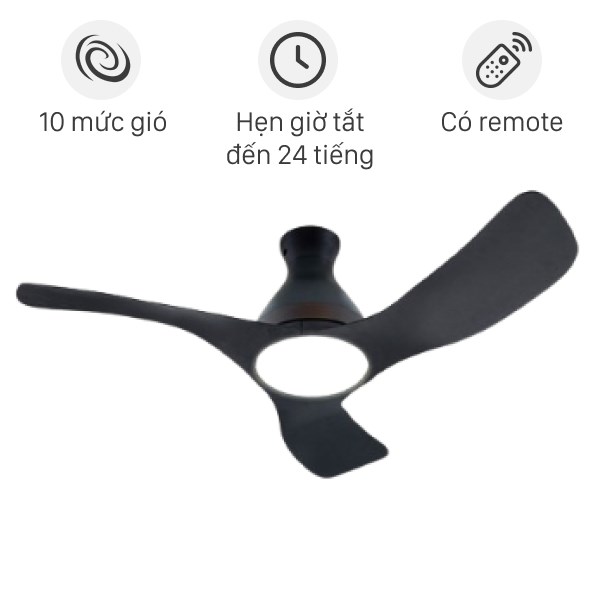 Quạt trần Panasonic F-48DGL 3 cánh, màu đen, đường kính 120cm