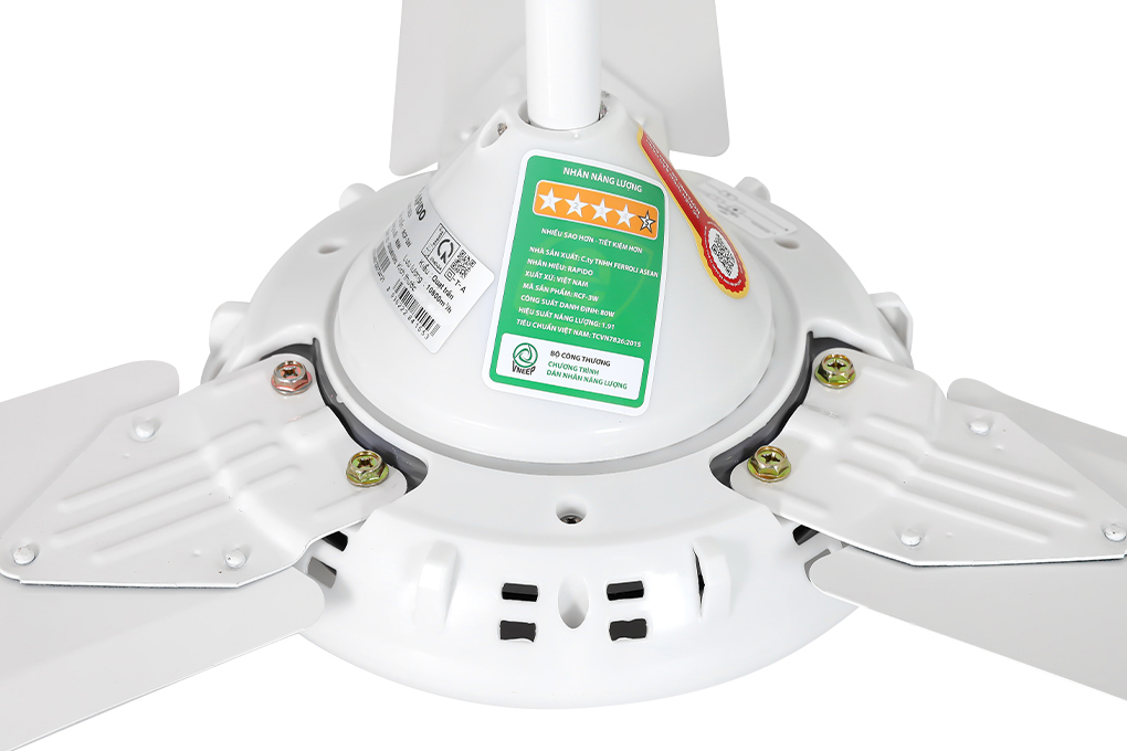 Quạt trần Rapido 3 cánh RCF-3W 80W Màu Trắng