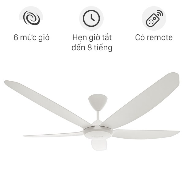 Quạt trần Sunhouse 5 cánh APF7668W 60W