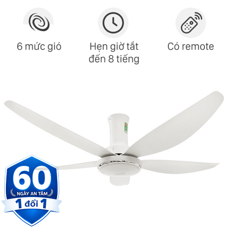 Quạt trần Sunhouse 5 cánh APF7676W 60W