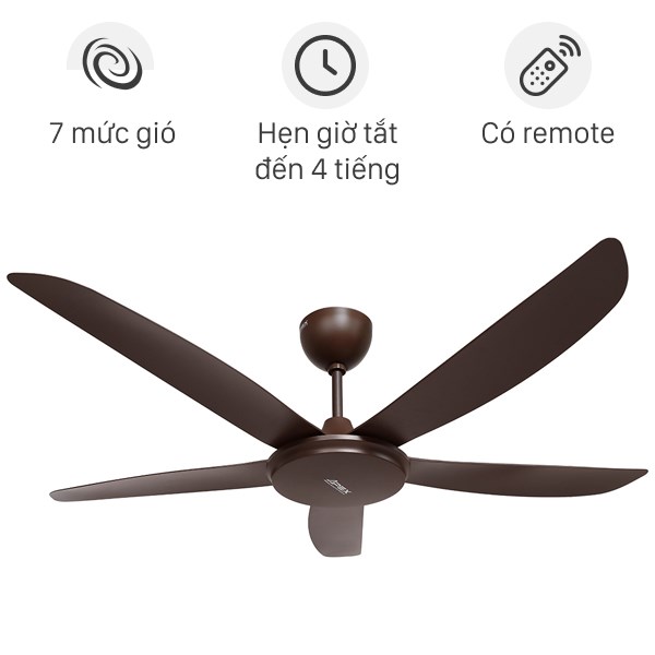 Quạt trần Sunhouse 5 cánh APF7665B 50W