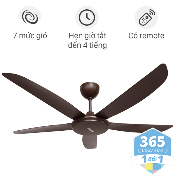 Quạt trần Sunhouse 5 cánh APF7665B 50W