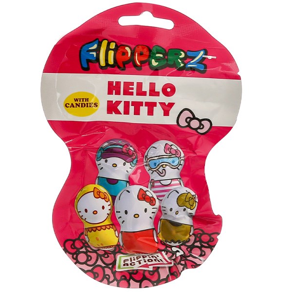 Kẹo đồ chơi lật đật Relkon Hello Kitty Flipperz hương dâu, cam gói 10g (từ 3 tuổi) - AVAKids.com