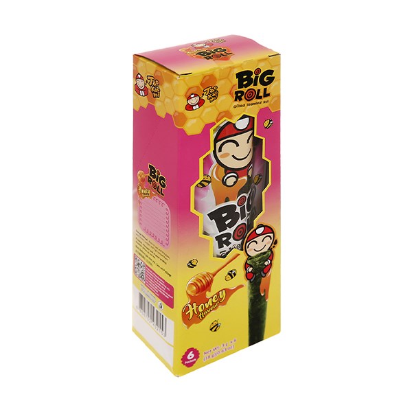 Hộp 6 gói snack rong biển vị mật ong Tao Kae Noi Big Roll 3g - AVAKids.com