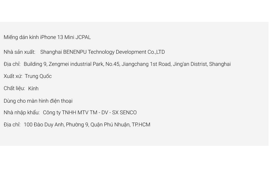 Miếng dán kính iPhone 13 Mini JCPAL - 2