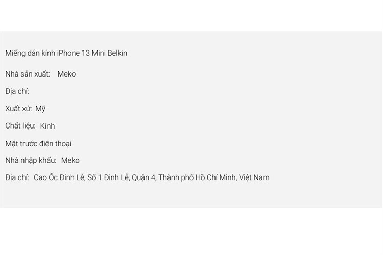 Miếng dán kính iPhone 13 Mini Belkin Màu Trắng