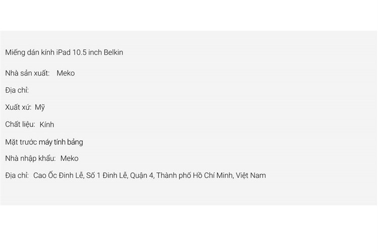 Miếng dán kính iPad 10.5 inch Belkin Màu Trắng