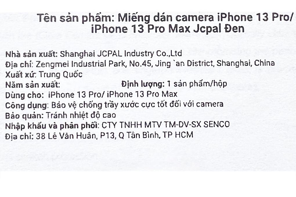Miếng dán camera iphone 13 pro iphone 13 pro max jcpal - ảnh sản phẩm 6