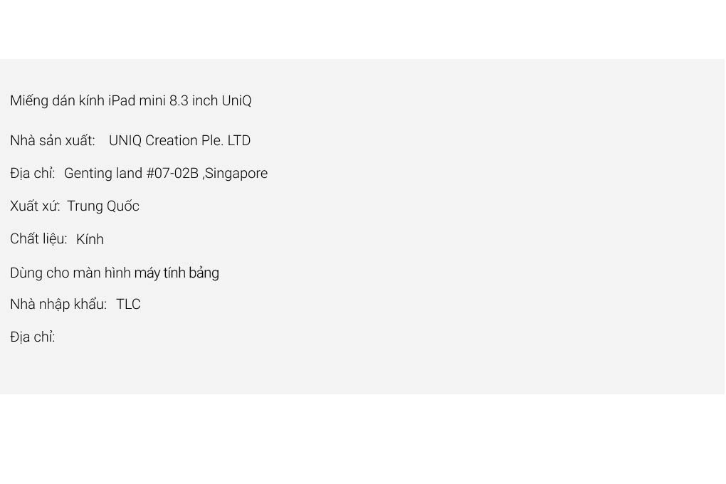 Miếng dán kính iPad mini 8.3 inch UniQ Màu Trắng