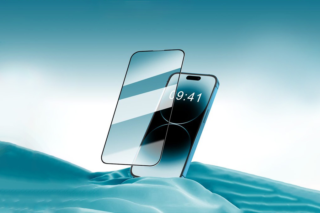 Miếng dán kính cường lực iPhone 15 Pro Max Jincase Màu Trắng