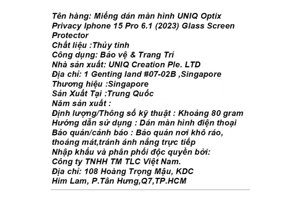 Miếng dán kính cường lực chống nhìn trộm iPhone 15 Pro UniQ - 2