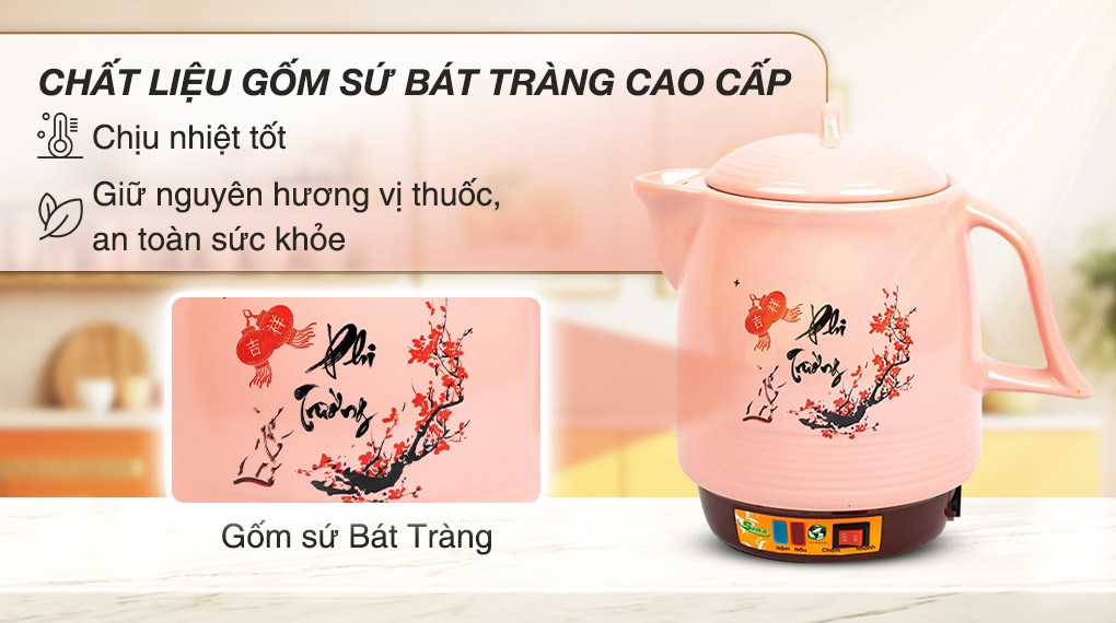 Siêu sắc thuốc điện Seika 3.3 lít SKS 373 Hồng