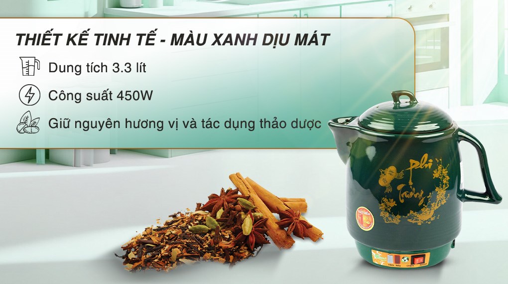 Siêu sắc thuốc điện Seika 3.3 lít SKS 375 Xanh