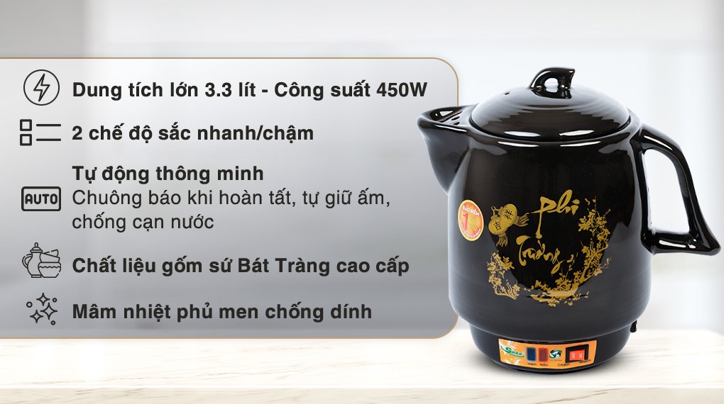 Siêu sắc thuốc điện Seika 3.3 lít SKS 377 Đen