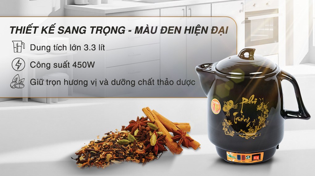 Siêu sắc thuốc điện Seika 3.3 lít SKS 377 Đen