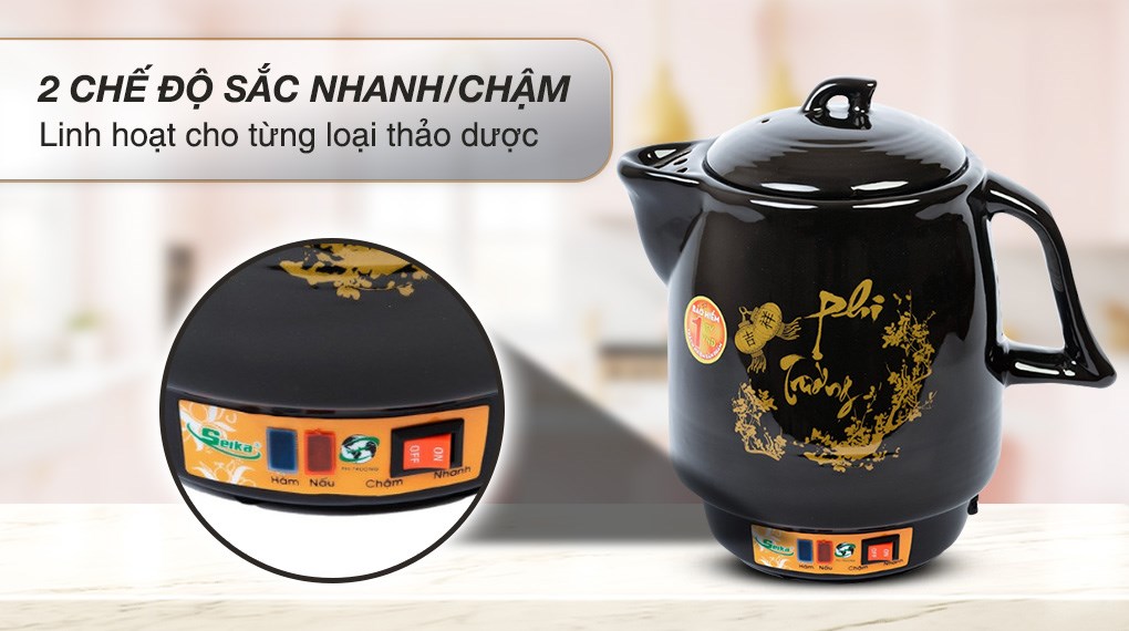 Siêu sắc thuốc điện Seika 3.3 lít SKS 377 Đen
