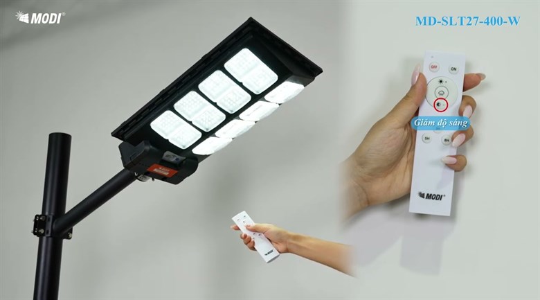 Đèn đường liền thể năng lượng mặt trời Modi MD-SLT27-400-W