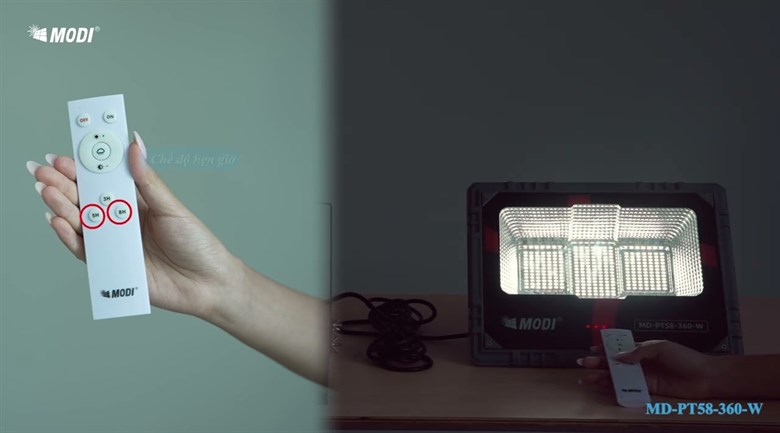 Đèn pha năng lượng mặt trời nhôm Modi MD-PT58-360-W