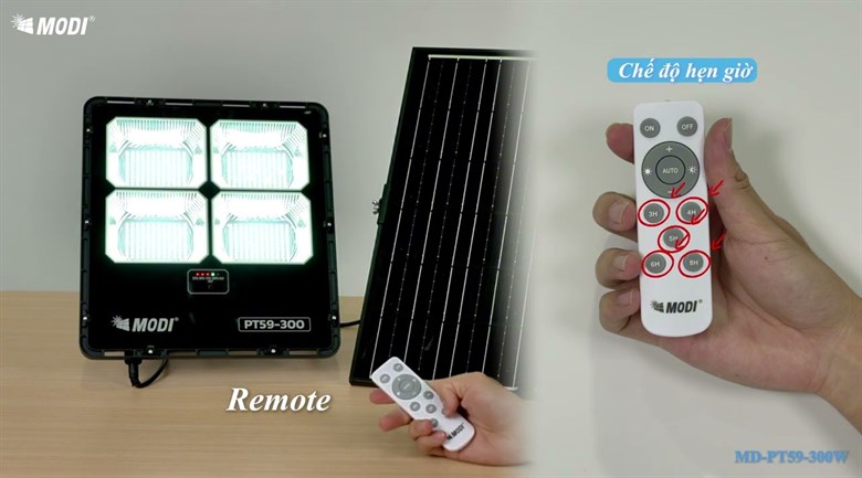 Đèn pha năng lượng mặt trời Modi MD-PT59-300-W