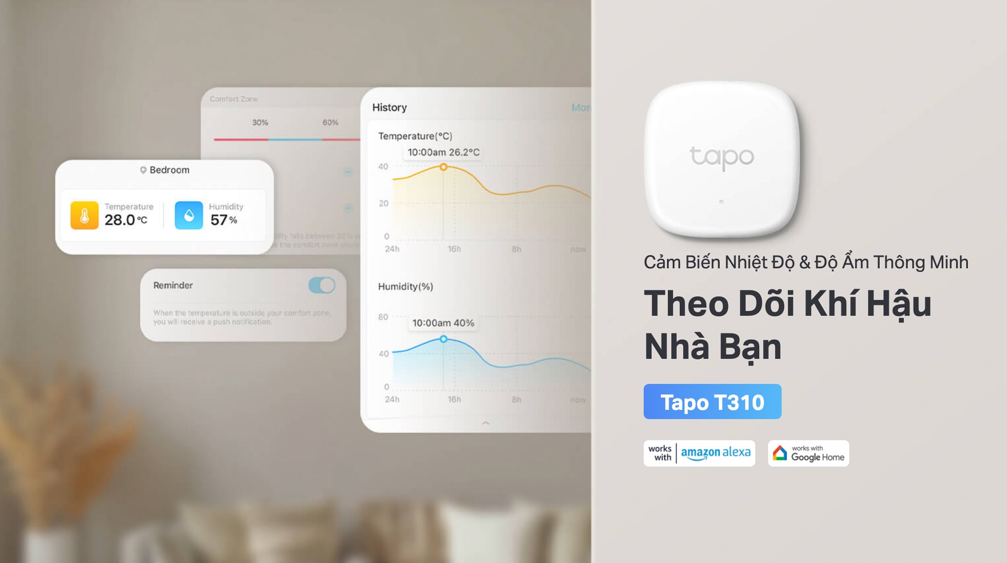 Cảm biến nhiệt độ và đổ ẩm thông minh TP-Link Tapo T310