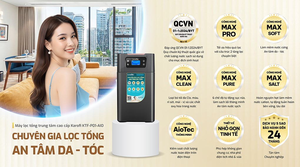 Máy lọc tổng đầu nguồn Karofi KTF-P01-AIO