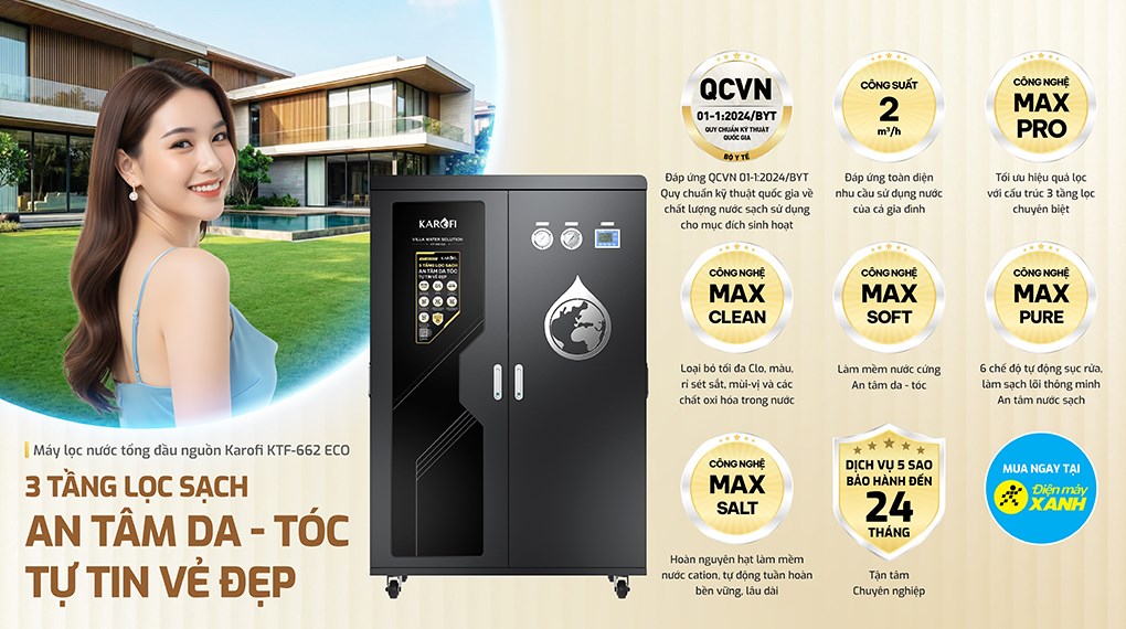 Máy lọc tổng đầu nguồn Karofi KTF-662 ECO