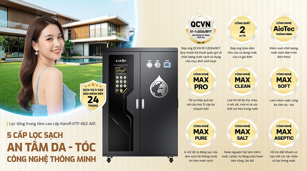 Máy lọc tổng đầu nguồn Karofi KTF-662-AIO