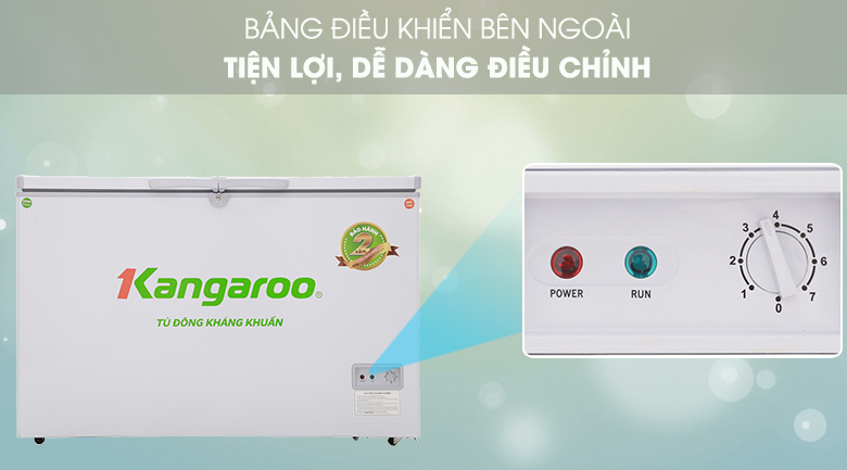 Dễ dàng điều chỉnh nhiệt độ với nút xoay đặt bên ngoài tủ - Tủ đông Kangaroo 388 lít KG388C2