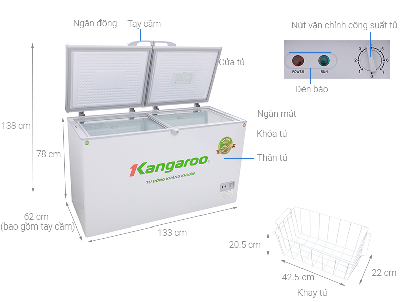 Tủ đông Kangaroo 284 lít KG 418C2