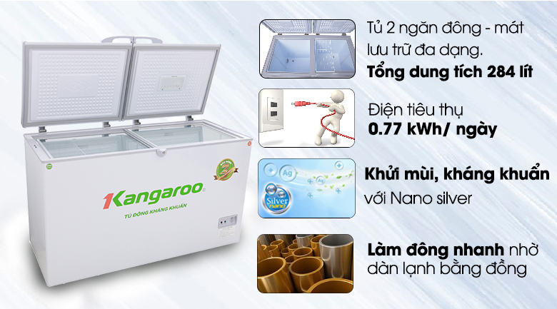 Tủ đông Kangaroo 284 lít KG 418C2