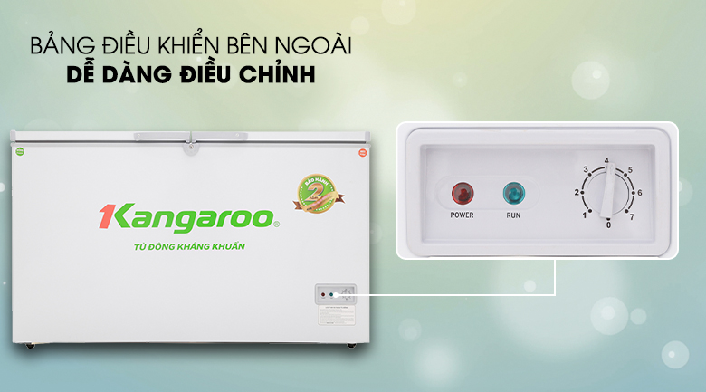 Dễ dàng điều chỉnh nhiệt độ với nút xoay đặt bên ngoài tủ - Tủ đông Kangaroo 418 lít KG418C2